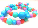 Silicone Necklace Jewelry - 20" Necklace - Food Grade BPA Free (20", Bubblegum)