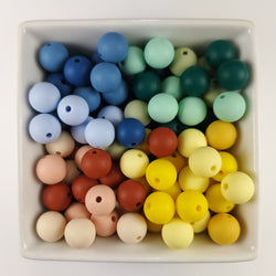 Blue Rabbit Co Silicone Beads, Beads and Bead Assortments, Bead Kit - 9mm Silicone Beads, Three Tone, 250PC