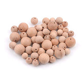 Blue Rabbit Co Wooden Beads - 12/15/20mm 50PC Polished Beech Wood Beads (50PC Wood)