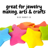 Blue Rabbit Co Silicone Beads, Beads and Bead Assortments, Bead Kit, Star Silicone Beads Bulk (4cm, 12PC Rainbow)