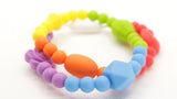 Silicone Toddler Jewelry - 17" Kids Necklace For Girls Boys - Food Grade BPA Free (Rainbow)