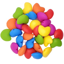 Blue Rabbit Co Silicone Beads, Beads and Bead Assortments, Bead Kit, Heart Silicone Beads Bulk (30PC Rainbow)