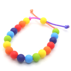 Beaded Bracelets For Teen Girls, Toddlers and Adults, Cute Adjustable Bracelet, Fashionable Friendship Silicone Bead Bracelet, Washable, Light-Weight, Rainbow by Blue Rabbit Co