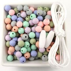 Blue Rabbit Co Silicone Beads, Beads and Bead Assortments, Bead Kit, 12mm Silicone Bead, 100PC Pastel