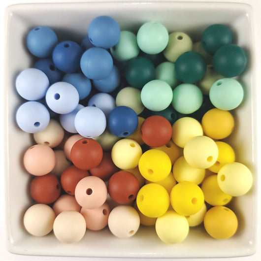 Blue Rabbit Co Silicone Beads, Beads and Bead Assortments, Bead Kit, 12mm  Silicone Bead Bulk, Three Tone, 100PC