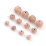 Blue Rabbit Co Wooden Beads - 12/15/20mm 50PC Polished Beech Wood Beads (50PC Wood)