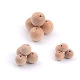 Blue Rabbit Co Wooden Beads - 12/15/20mm 50PC Polished Beech Wood Beads (50PC Wood)