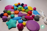 Blue Rabbit Co Silicone Beads Bulk, 50 Pieces Bead Jewelry Kit For Keychain Making, Necklace, Bracelet (50PC Premium, Assorted Shapes)