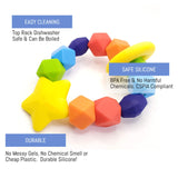 Baby Teether | BPA-Free Silicone Teething Ring & Sensory Chew Toy to Soothe, Relieve & Improve Infant Tooth Development | Great for 3+ Month Newborns Made with Food Grade Silicone