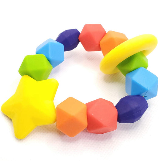 Baby Teether  BPA-Free Silicone Teething Ring & Sensory Chew Toy to S –  BlueRabbitCo