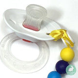 Pacifier Clip, Holder And Teether (3-in-1) - BPA Free Silicone (2 Pack)