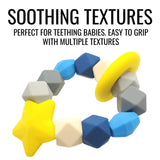 Baby Teether | BPA-Free Silicone Teething Ring & Sensory Chew Toy to Soothe, Relieve & Improve Infant Tooth Development | Great for 3+ Month Newborns Made with Food Grade Silicone