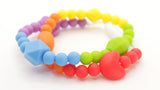 Silicone Toddler Jewelry - 17" Kids Necklace For Girls Boys - Food Grade BPA Free (Rainbow)