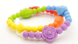 Silicone Toddler Jewelry - 17" Kids Necklace For Girls Boys - Food Grade BPA Free (Rainbow)