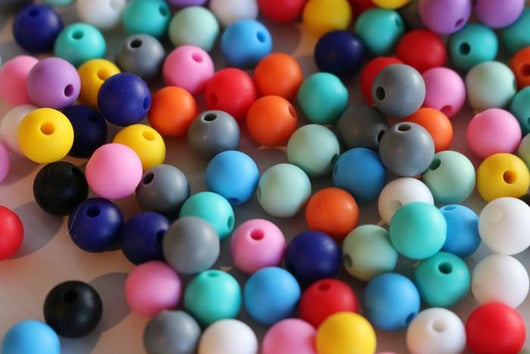 Blue Rabbit Co Silicone Beads, Beads and Bead Assortments, Bead Kit, 12mm Silicone  Bead Bulk, Original, 100PC 