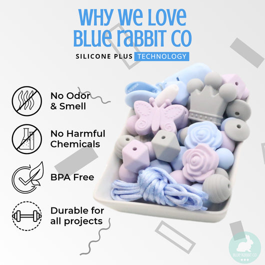 Blue Rabbit Co Silicone Beads, Beads and Bead Assortments, Bead Kit, Flower  Silicone Beads Bulk (30PC Pastel)