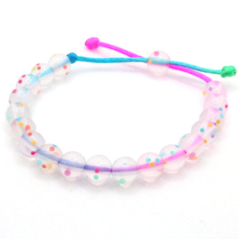 Beaded Bracelets For Teen Girls, Toddlers and Adults, Cute Adjustable Bracelet, Fashionable Friendship Silicone Bead Bracelet, Washable, Light-Weight, DotDot by Blue Rabbit Co