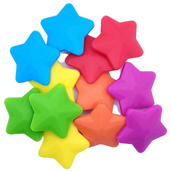 Blue Rabbit Co Silicone Beads, Beads and Bead Assortments, Bead Kit, Star Silicone Beads Bulk (4cm, 12PC Rainbow)
